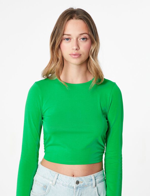 Tee-shirt vert dos nu avec liens