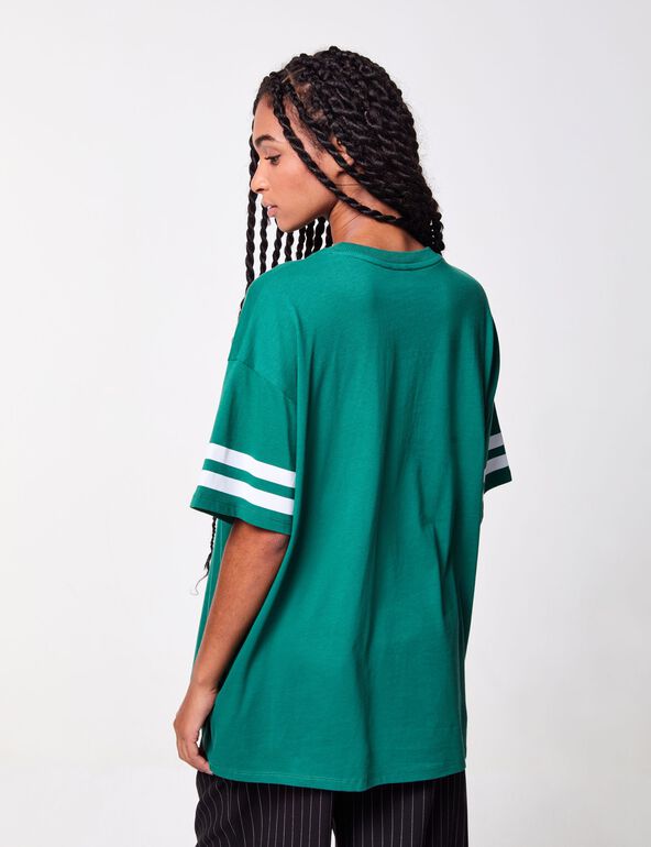 T-shirt oversize vert imprimé : 89 fille