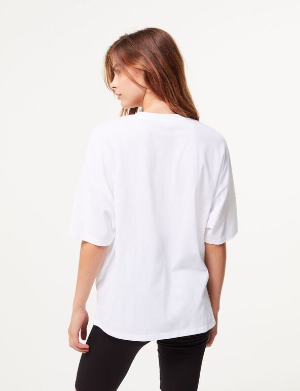 T-shirt oversize blanc  fille