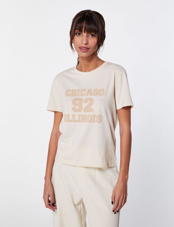 Tee-shirt beige Chicago teen
