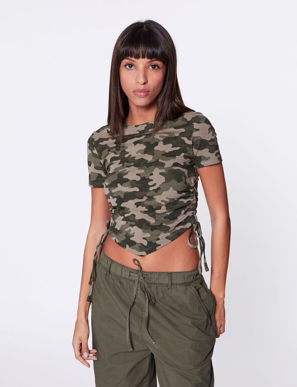 Top tee-shirt militaire fille