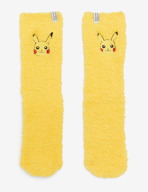 Chaussettes cozy socks Pikachu Pokemon jaunes fille