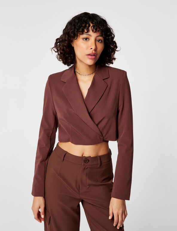 Cropped jacket with ties