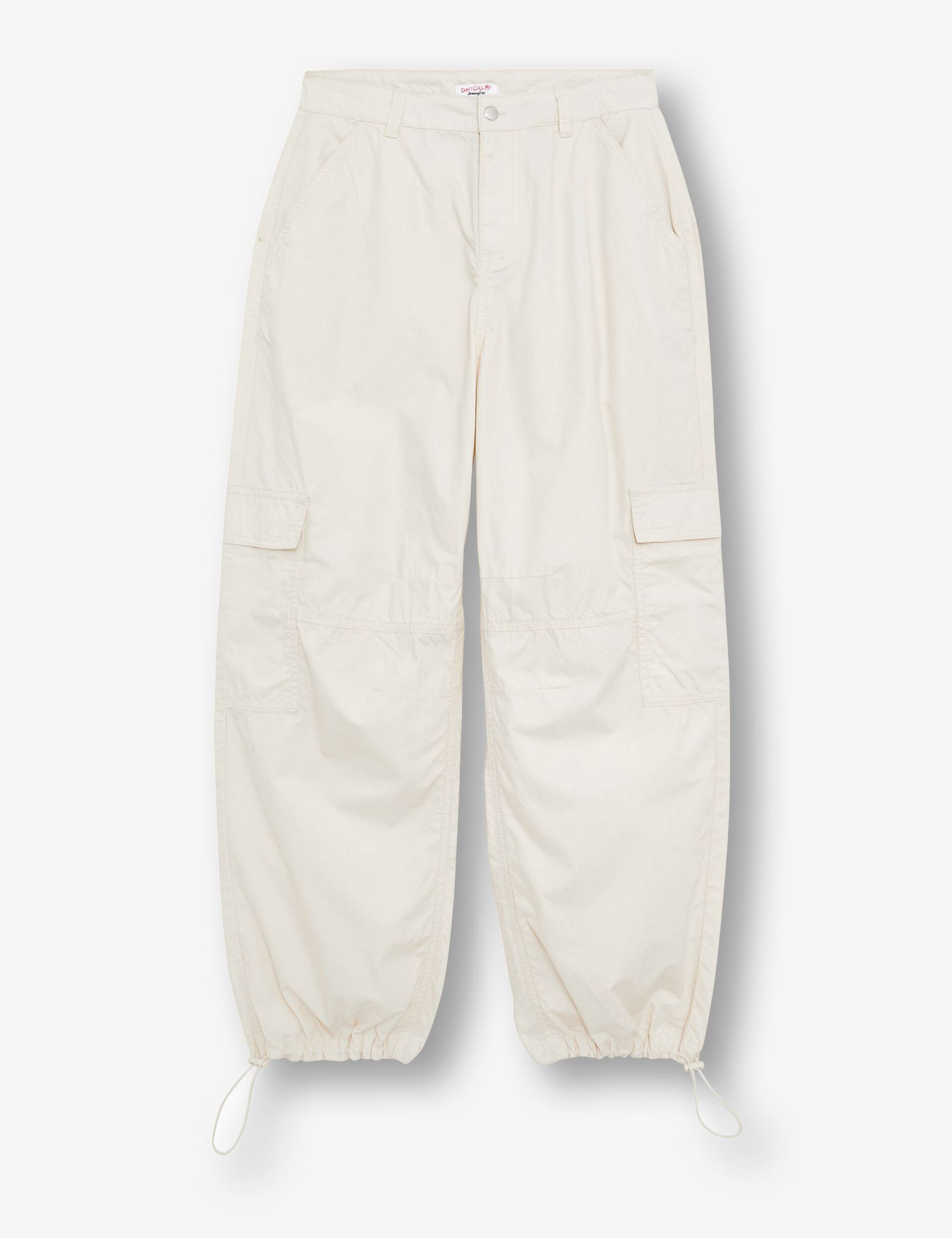 Pantalon parachute avec poches beige 