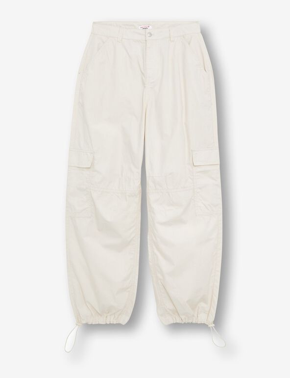 Pantalon parachute avec poches beige 