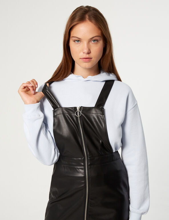 Zipped faux-leather dress girl