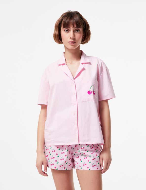 Set pyjama motif cerise rose ado