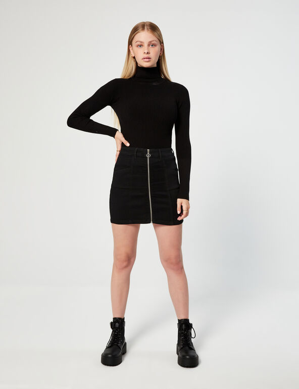 Ribbed polo-neck jumper