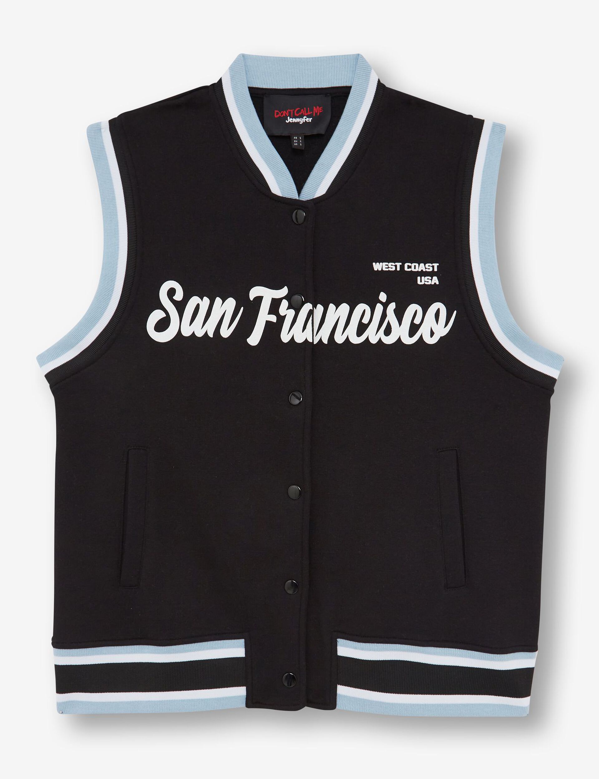 Sleeveless San Francisco varsity jacket