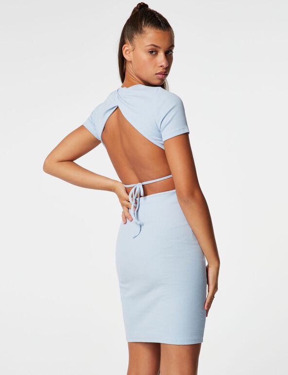 Ribbed dress with cutout girl