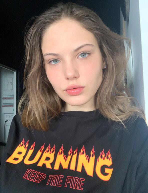 Oversize 'burning' T-shirt teen