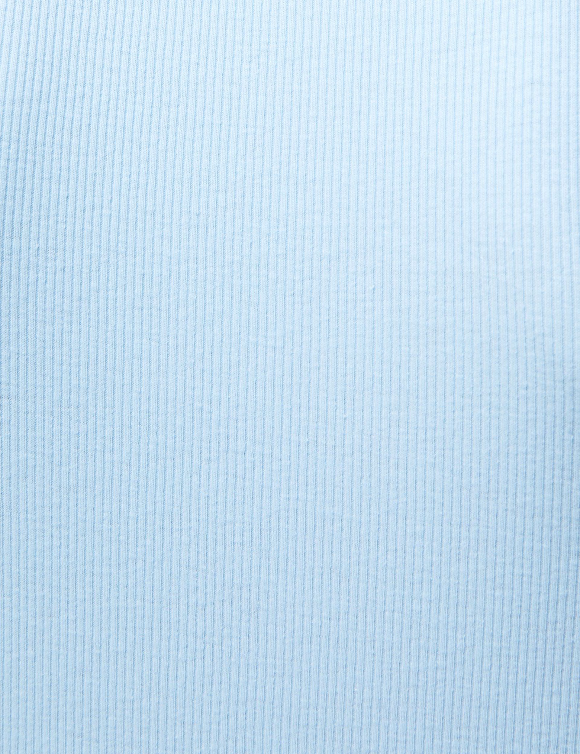 Tee-shirt côtelé basic bleu clair