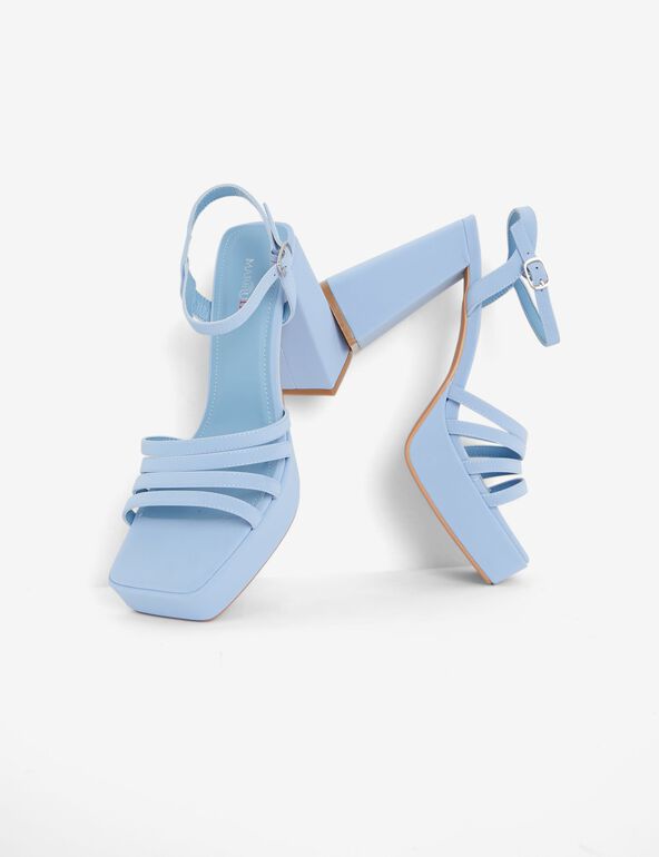 Sandales à talons avec plateformes bleues