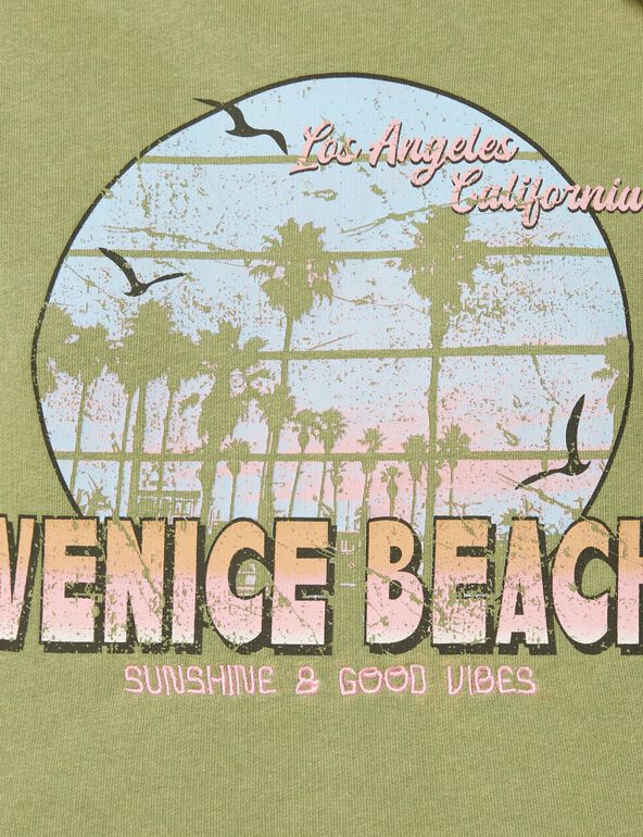 Tee-shirt kaki court et oversize Venice Beach