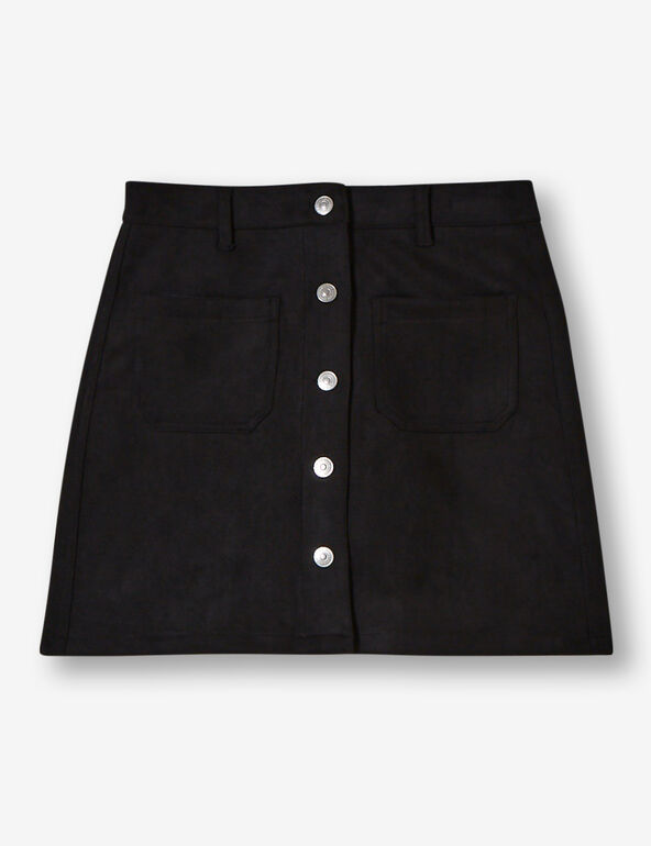 Faux-suede A-line skirt