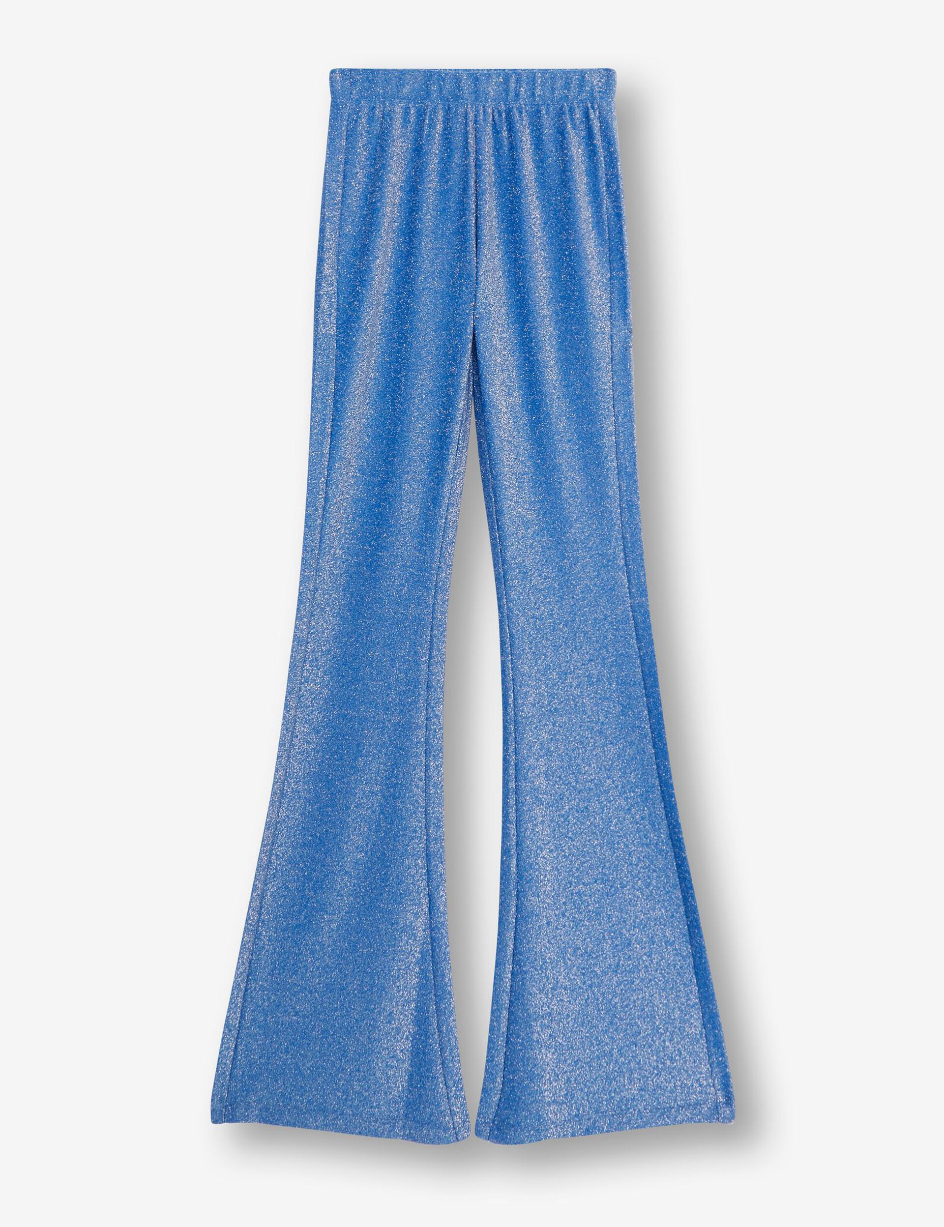 Pantalon flare pailleté bleu