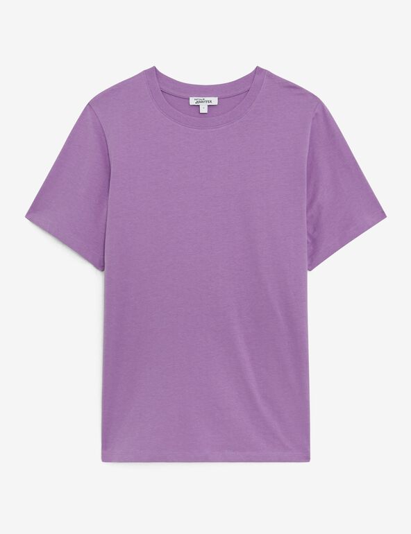 Tee-shirt basic col rond violet