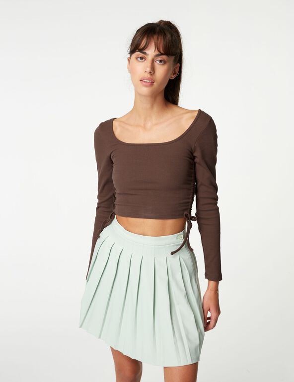 Ribbed top with strap detail