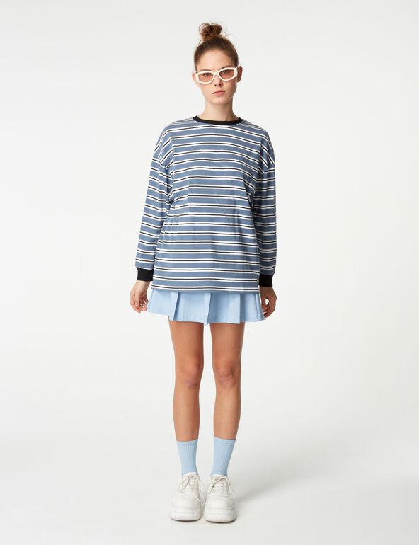 Oversized striped T-shirt woman