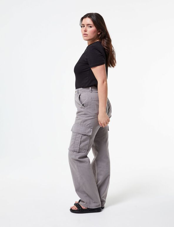 Pantalon cargo gris clair Femme • Jennyfer