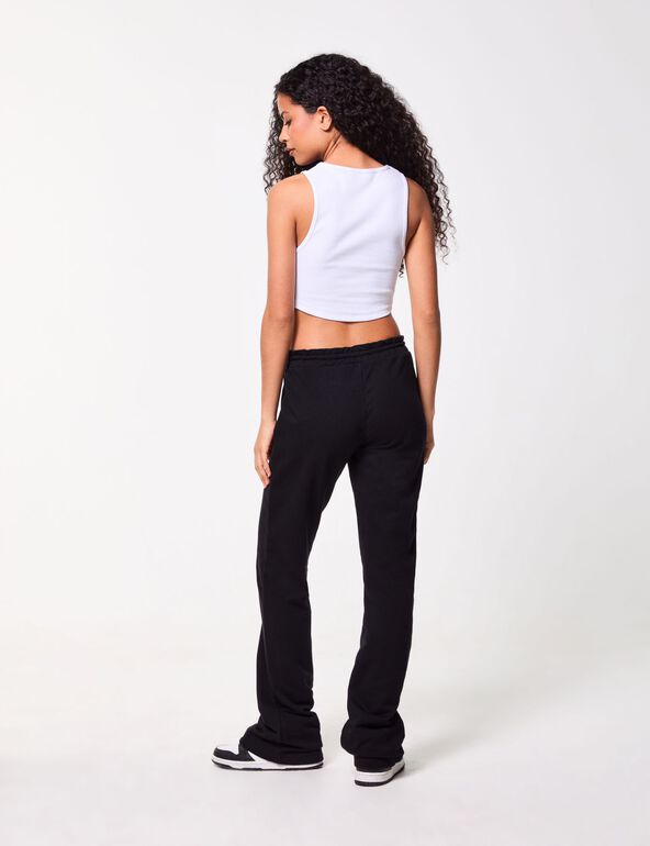 Jogging coupe droite taille basse noir girl