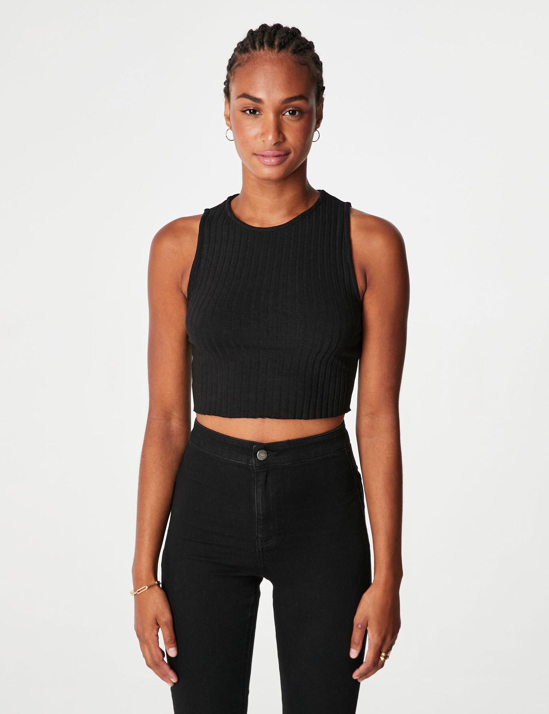 Ribbed cropped vest top