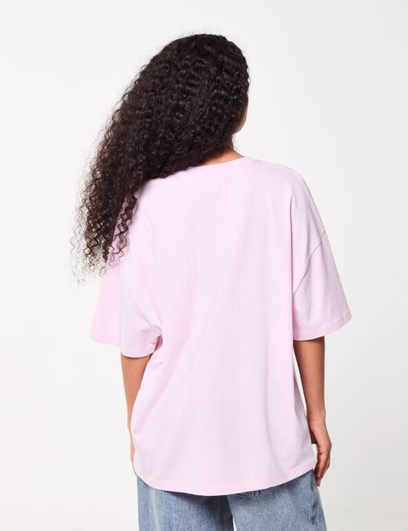 T-shirt oversize imprimé rose Smiley Originals x Jennyfer girl