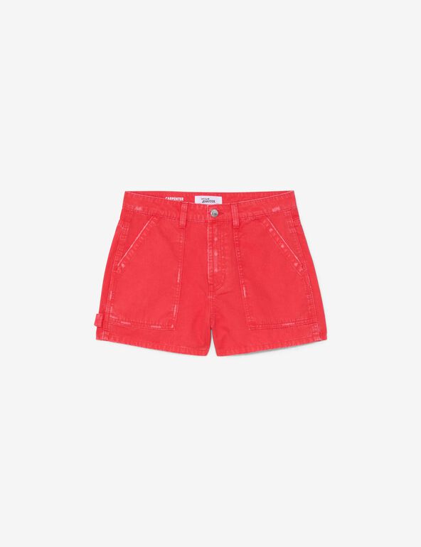 Short Casual taille haute rouge teen