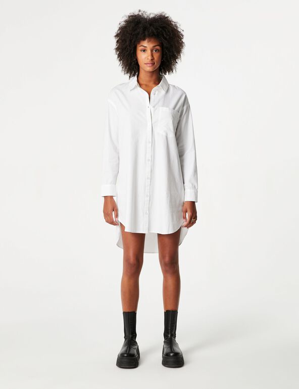 Robe chemise blanche basic teen