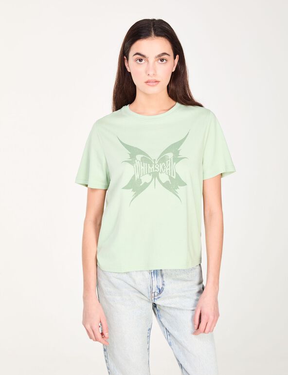 T-shirt vert imprimé : Whimsical  teen