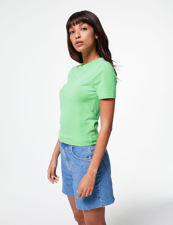 Tee-shirt vert basic ajusté 