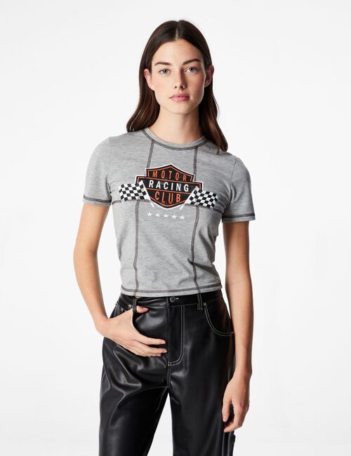 Tee-shirt Motor Racing Club gris chiné