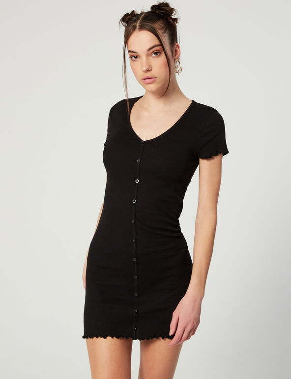 Fitted ribbed dress teen