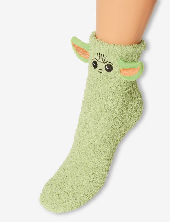 Fluffy Baby Yoda socks teen