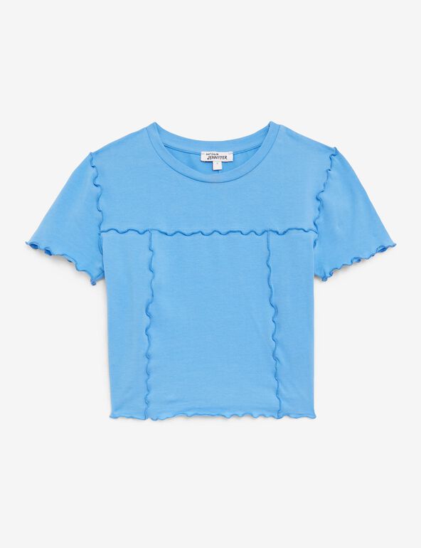 T shirt avec couture bleu