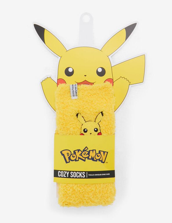 Chaussettes cozy socks Pikachu Pokemon jaunes teen