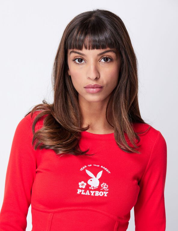 Tee-shirt Playboy esprit corset rouge Girls / Teens / Women • Jennyfer