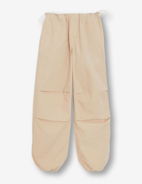 Pantalon parachute beige