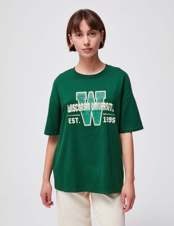 Tee-shirt vert Wisconsin University teen