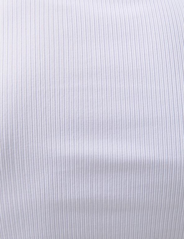 Tee-shirt blanc côtelé avec chaine