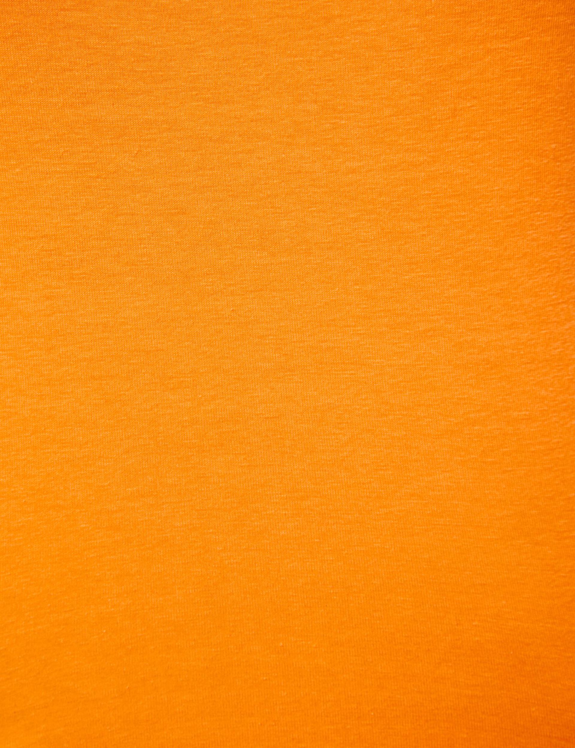 Top tee-shirt orange fronces sur les côtés