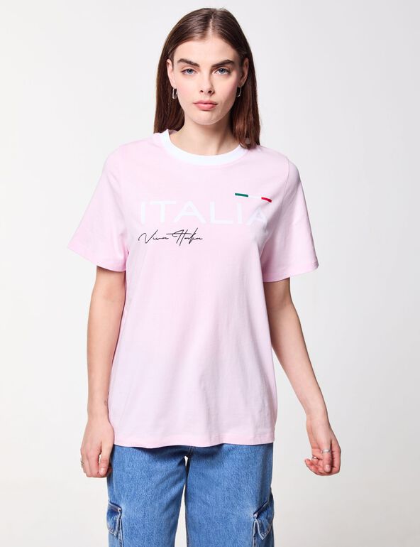 T-shirt de foot imprimé ITALIA rose teen