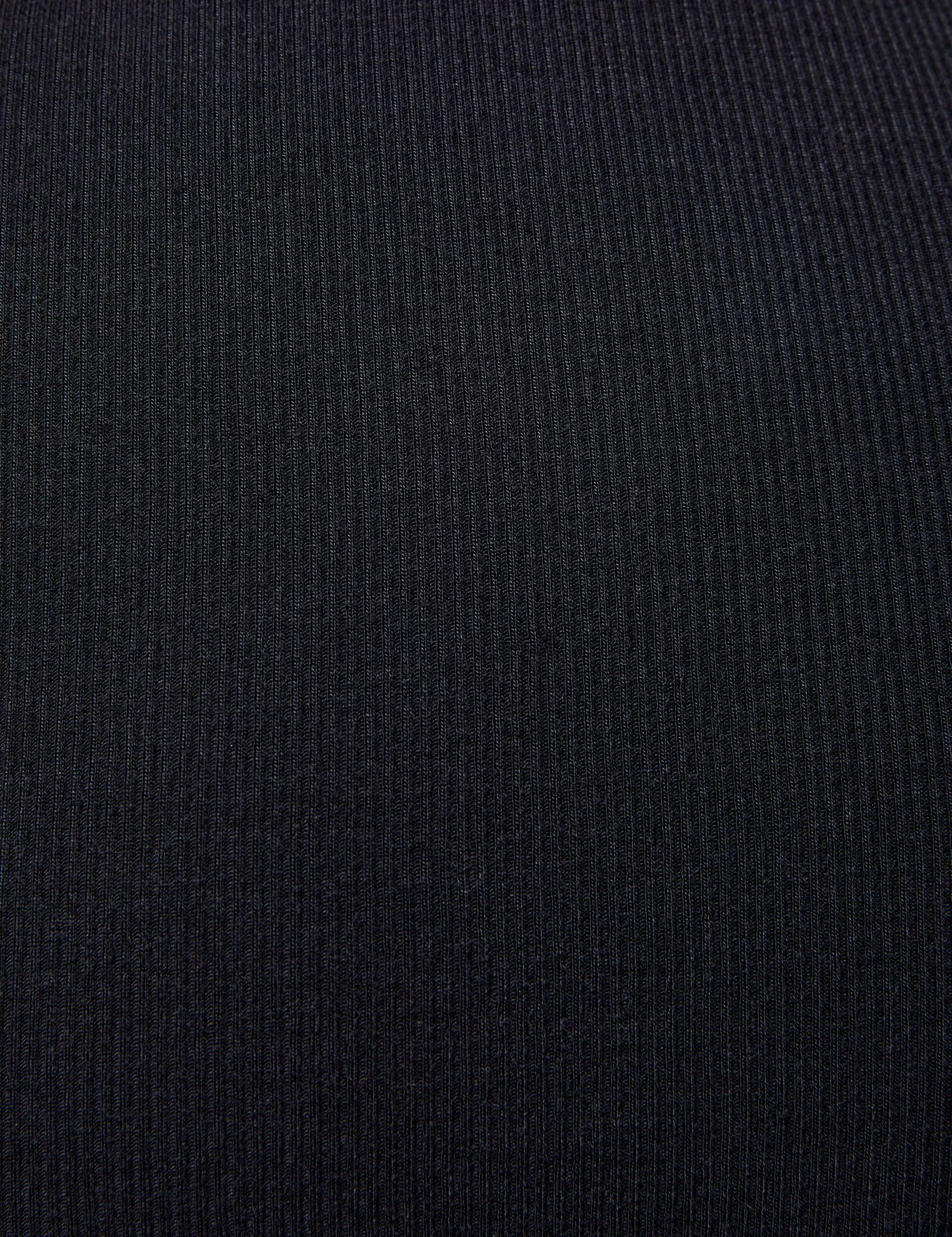 Tee-shirt noir côtelé avec liens