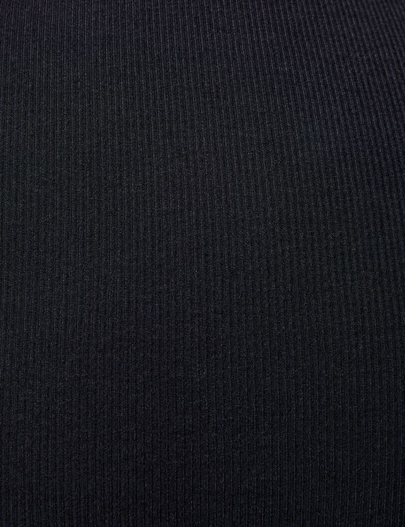 Tee-shirt noir côtelé avec liens