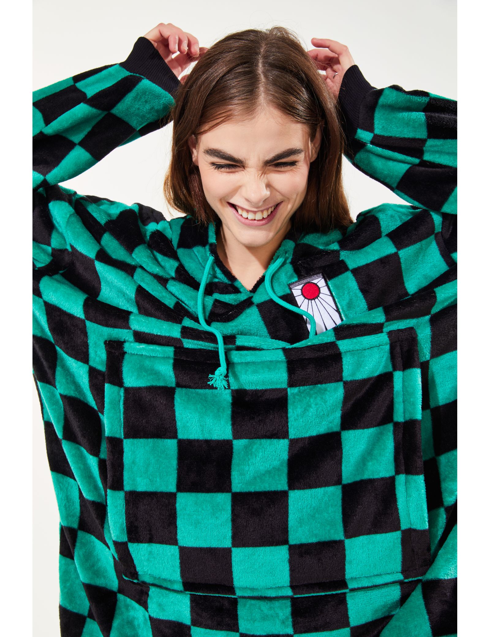 Acheter Lâche Chic Plaid Printemps Sweats À Capuche Nouveau Coréen V-Cou  Ins Harajuku Vintage BF Simple Couverture Décontracté Femme Sweatershirt